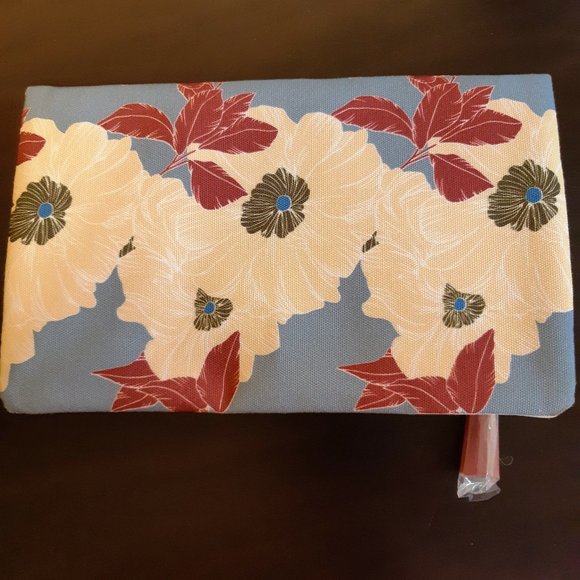 Rachel Pally Floral Bloom Zip Top Faux Fold-over Reversible Clutch Handbag - Picture 3 of 5